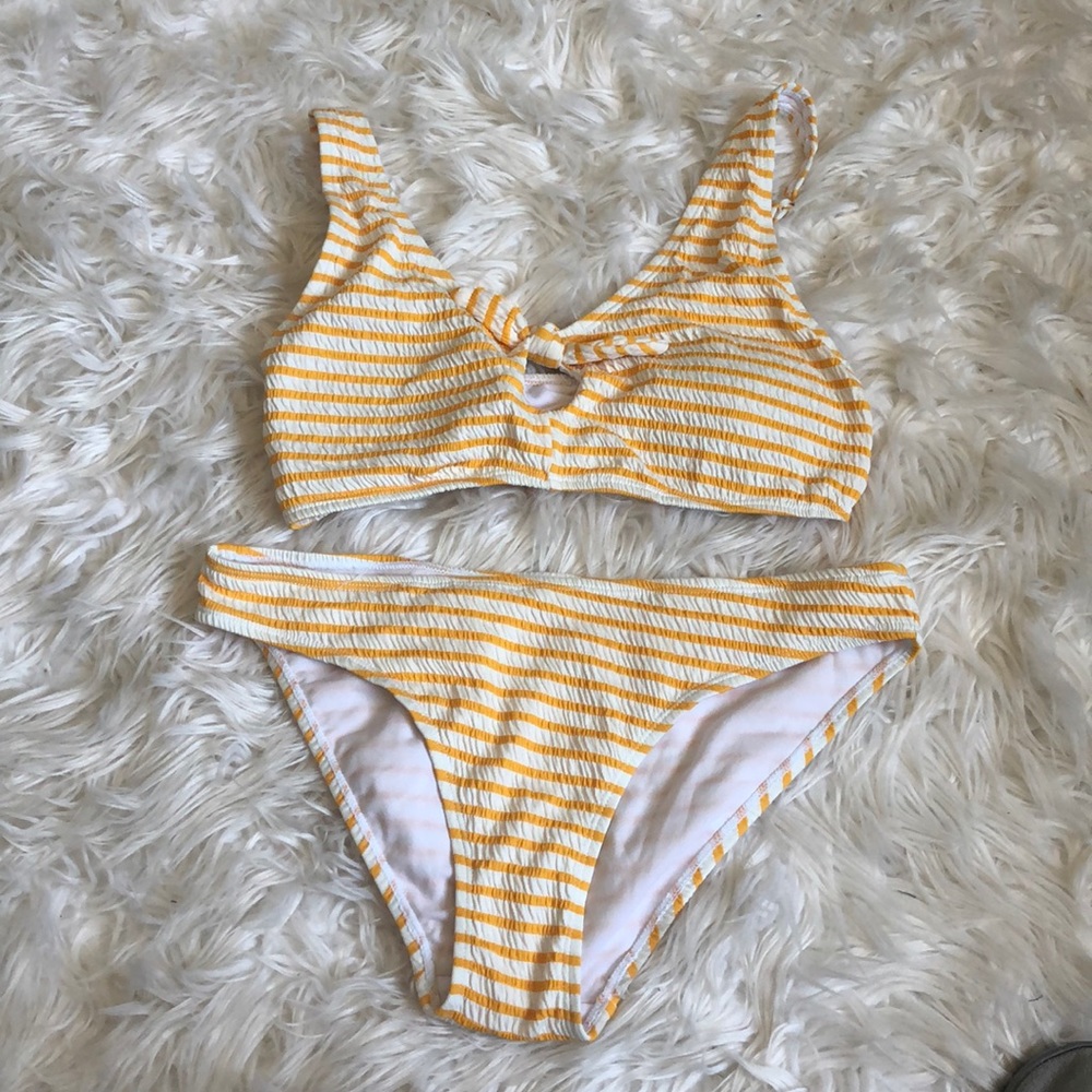 Cabana del Sol Yellow Stripe Bikini M